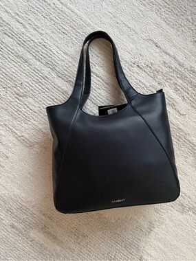 Black Pebbled Leather Tote